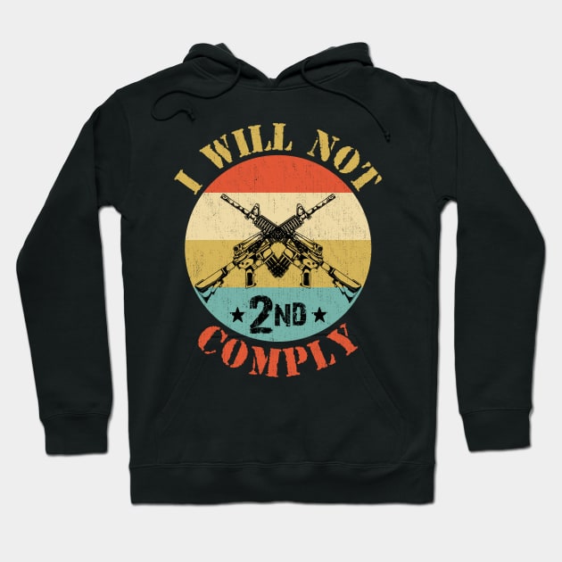 Vintage I Will Not Comply Hoodie by RajaGraphica